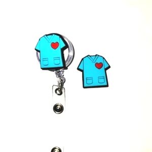 Scrub Shirt Retractable Badge & Jibbitz Charm